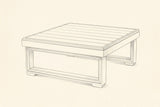 Pencil sketch of the Custonaci coffee table, drawn from the same three-quarter view