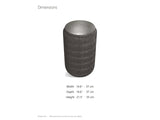 Cutigliano Cast Aluminum Carved Cylinder Side Table dimensions: 14.6 in wide, 14.6 in deep, 21.5 in high