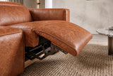 Emery Distressed Italian Aniline Leather Recliner Sectional Sofa