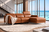Andria Distressed Italian Aniline Leather Power Reclining Sectional Sofa