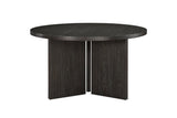 Davoli 54-Inch Round Ebony Oak Veneer Pedestal Dining Table, front view