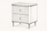 Pencil sketch of the Desulo nightstand, drawn from the same three-quarter view