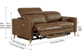 Elodie Distressed Italian Aniline Leather Dual Recliner Sofa