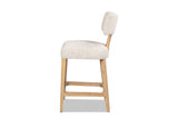 Dipignano 27-Inch T-Back Chenille and Wood Counter Stool (Set of 2), side view