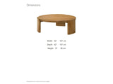Dogliani 42-Inch Round Walnut-Stained Oak Veneer Coffee Table dimensions: 42.0 in wide, 42.0 in deep, 15.0 in high