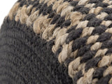Close-up of the Dolceacqua Natural Braided Jute Round Pouf: base