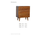 Dolo 28-Inch Chestnut Solid Mango 3-Drawer Chest dimensions: 27.6 in wide, 13.8 in deep, 31.5 in high