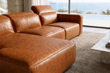Emery Distressed Italian Aniline Leather Recliner Sectional Sofa