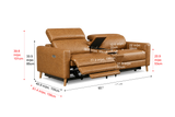 Elodie Distressed Italian Aniline Leather Dual Recliner Sofa with Console