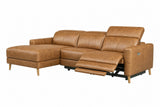 Elodie Distressed Italian Aniline Leather Recliner Sectional Sofa