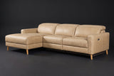 Elodie Distressed Italian Aniline Leather Recliner Sectional Sofa