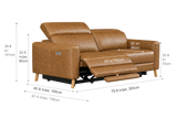 Elodie Distressed Italian Aniline Leather Dual Recliner Sofa