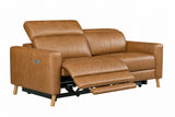 Elodie Distressed Italian Aniline Leather Dual Recliner Sofa