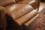 Elodie Distressed Italian Aniline Leather Dual Recliner Sofa
