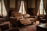 Elodie Distressed Italian Aniline Leather Dual Recliner Sofa