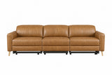 Elodie Distressed Italian Aniline Leather Dual Recliner Sofa
