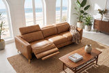 Elodie Distressed Italian Aniline Leather Dual Recliner Sofa