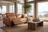 Elodie Distressed Italian Aniline Leather Dual Recliner Sofa