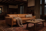 Elodie Distressed Italian Aniline Leather Dual Recliner Sofa