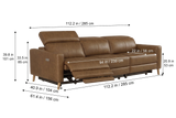 Elodie Distressed Italian Aniline Leather Dual Recliner Sofa