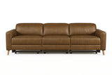 Elodie Distressed Italian Aniline Leather Dual Recliner Sofa