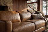 Elodie Distressed Italian Aniline Leather Dual Recliner Sofa