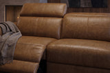 Elodie Distressed Italian Aniline Leather Dual Recliner Sofa