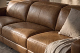 Elodie Distressed Italian Aniline Leather Dual Recliner Sofa