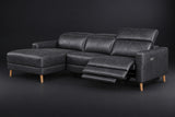 Elodie Distressed Italian Aniline Leather Recliner Sectional Sofa