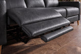 Elodie Distressed Italian Aniline Leather Recliner Sectional Sofa