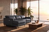 Elodie Distressed Italian Aniline Leather Recliner Sectional Sofa