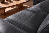 Elodie Distressed Italian Aniline Leather Recliner Sectional Sofa
