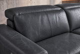 Elodie Distressed Italian Aniline Leather Recliner Sectional Sofa