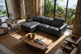 Elodie Distressed Italian Aniline Leather Recliner Sectional Sofa
