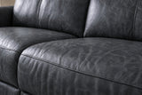 Elodie Distressed Italian Aniline Leather Recliner Sectional Sofa
