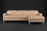 Elodie Distressed Italian Aniline Leather Recliner Sectional Sofa