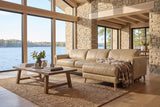 Elodie Distressed Italian Aniline Leather Recliner Sectional Sofa