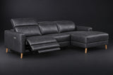 Elodie Distressed Italian Aniline Leather Recliner Sectional Sofa