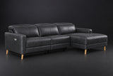Elodie Distressed Italian Aniline Leather Recliner Sectional Sofa