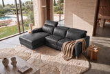 Elodie Distressed Italian Aniline Leather Recliner Sectional Sofa