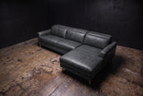 Elodie Distressed Italian Aniline Leather Recliner Sectional Sofa
