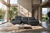 Elodie Distressed Italian Aniline Leather Recliner Sectional Sofa
