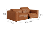Emery Distressed Italian Aniline Leather Dual Recliner Sofa