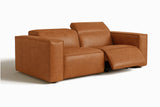 Emery Distressed Italian Aniline Leather Dual Recliner Sofa