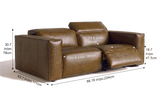 Emery Distressed Italian Aniline Leather Dual Recliner Sofa