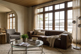 Emery Distressed Italian Aniline Leather Dual Recliner Sofa