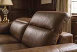 Emery Distressed Italian Aniline Leather Dual Recliner Sofa