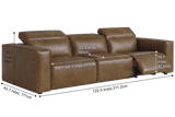 Emery Distressed Italian Aniline Leather Dual Recliner Sofa