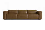 Emery Distressed Italian Aniline Leather Dual Recliner Sofa