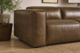 Emery Distressed Italian Aniline Leather Dual Recliner Sofa